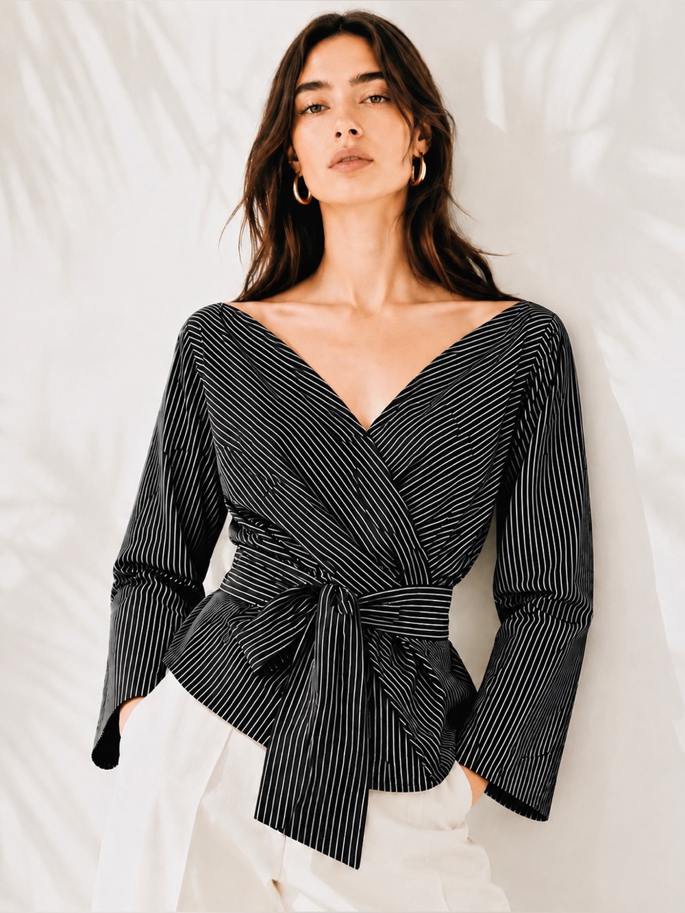 Dorothee Schumacher Striped Wrap Blouse US Size 4 / Small